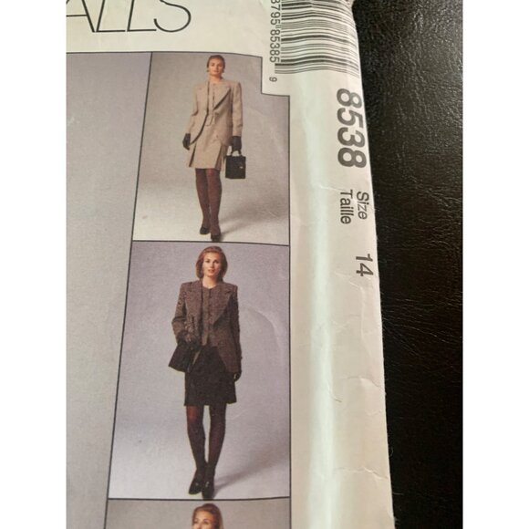 McCall's Misses Coat Vest Pants Skirt Sewing Pattern Sz 14 8538 - Uncut - Picture 4 of 9
